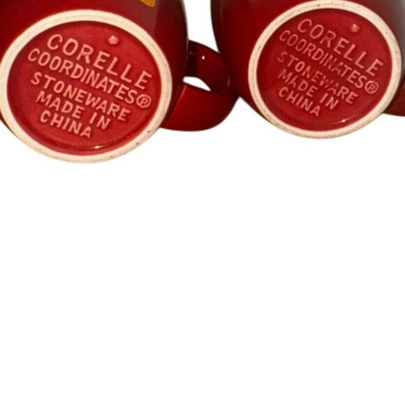 Corelle Red Stoneware Coffee Mugs Set Of 2 - Picture 2 of 5
